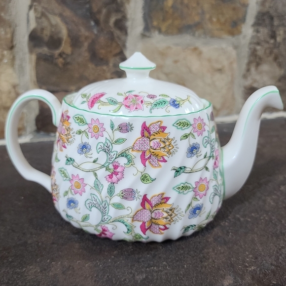 Minton Dining Minton Haddon Hall Floral Bone China Green Rim